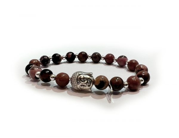 Natural Rhodonite & Sterling Silver Buddha