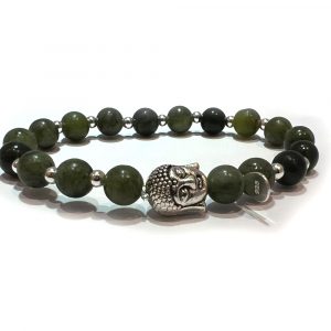 Natural Jade & Sterling Silver Buddha