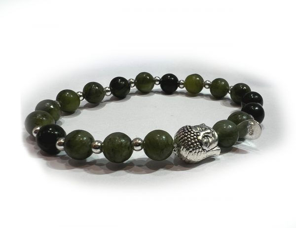 Natural Jade & Sterling Silver Buddha - Image 2
