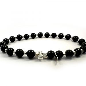 Black Obsidian & Sterling Silver Cross