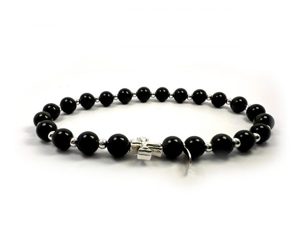 Black Obsidian & Sterling Silver Cross