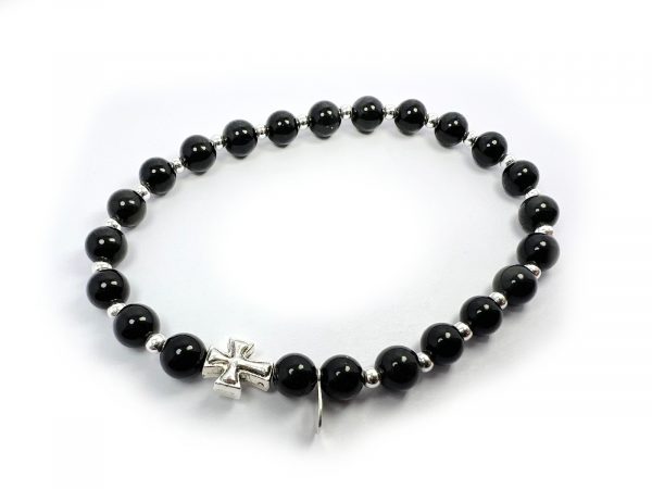 Black Obsidian & Sterling Silver Cross - Image 3