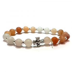 Pink Aventurine & Sterling Silver Cross