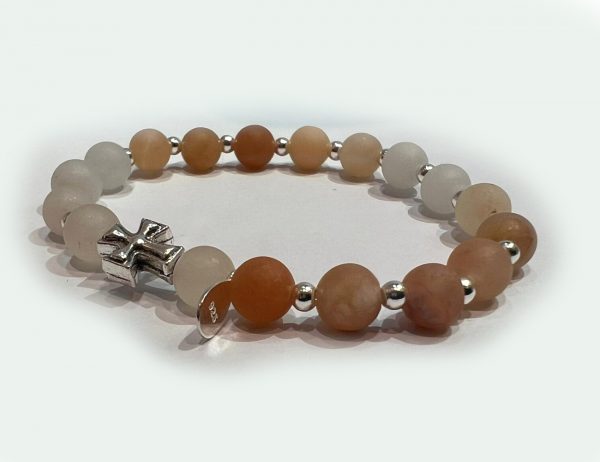 Pink Aventurine & Sterling Silver Cross - Image 2