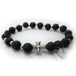 Lava Stones & Sterling Silver Cross