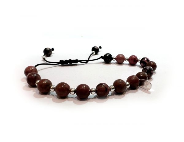 Natural Rhodonite & Sterling Silver String