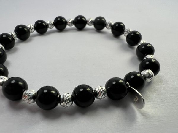 Black Obsidian & Faceted Sterling Silver - Image 3