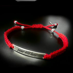 Hand Engraved Sterling Silver Red Bracelet