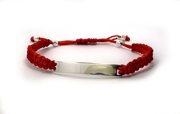 Hand Engraved Sterling Silver Red Bracelet - Image 2