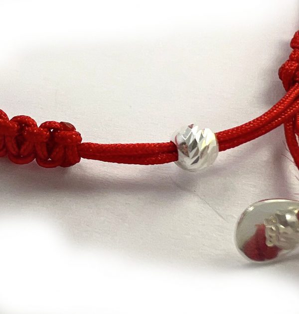 Hand Engraved Sterling Silver Red Bracelet - Image 4